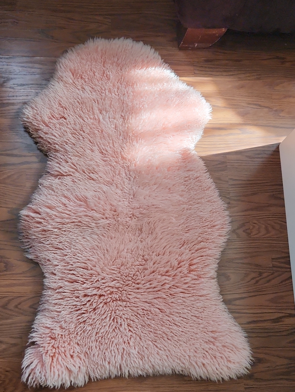 Plush Pink Faux Sheepskin Accent Rug